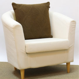 Brown knitted cushion cover