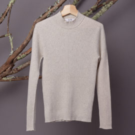 Knitted ribbed sweater