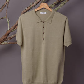 Camisola polo tricotada